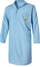 [50203011-I] ESD GOWN BLUE WITH SNAP BUTTON